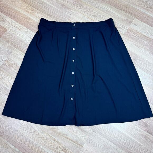 Jessica Simpson Womens Black Skirt 4X Button Down Witchy Goth Lagenlook Stretchy - Picture 1 of 6